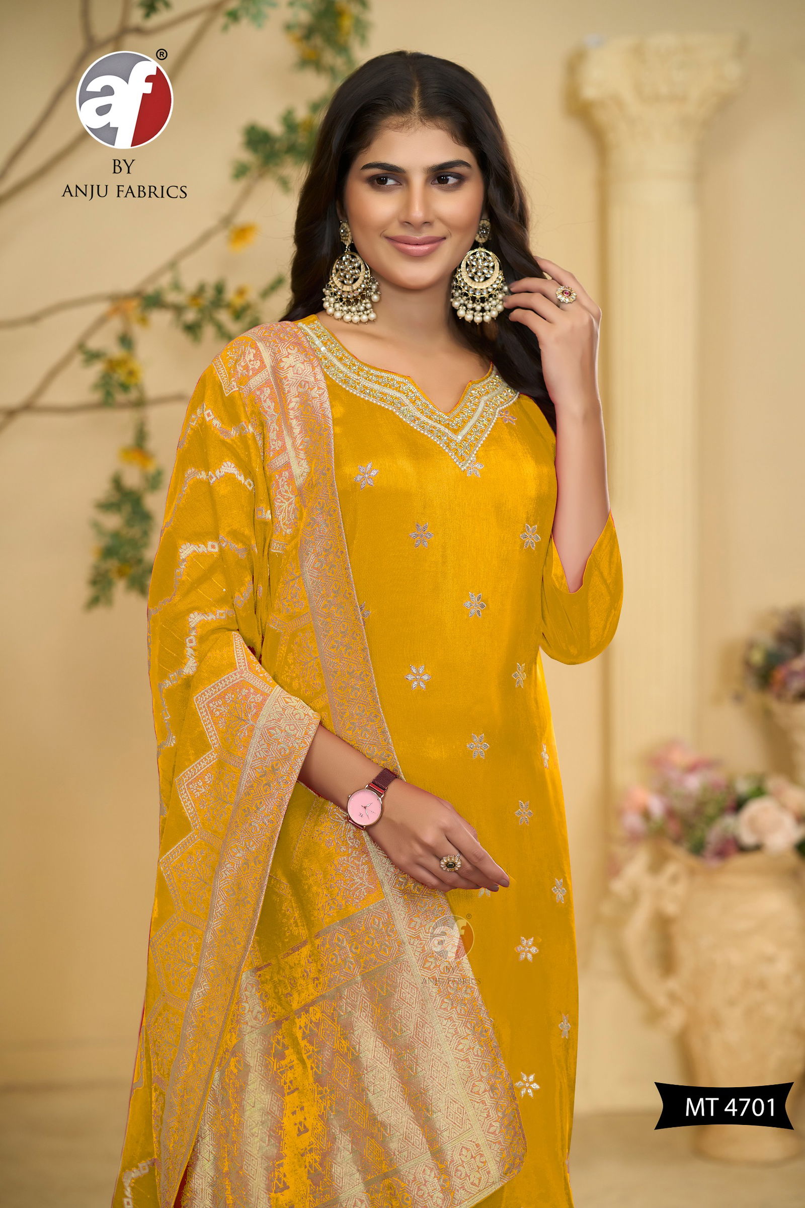 MT 4701 Dola Silk Jacquard Designer Kurti With Bottom Dupatta Wholesale Shop In Surat
